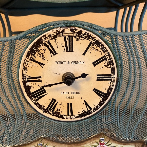 Green Metal Caged Clock - Picture 11 of 13